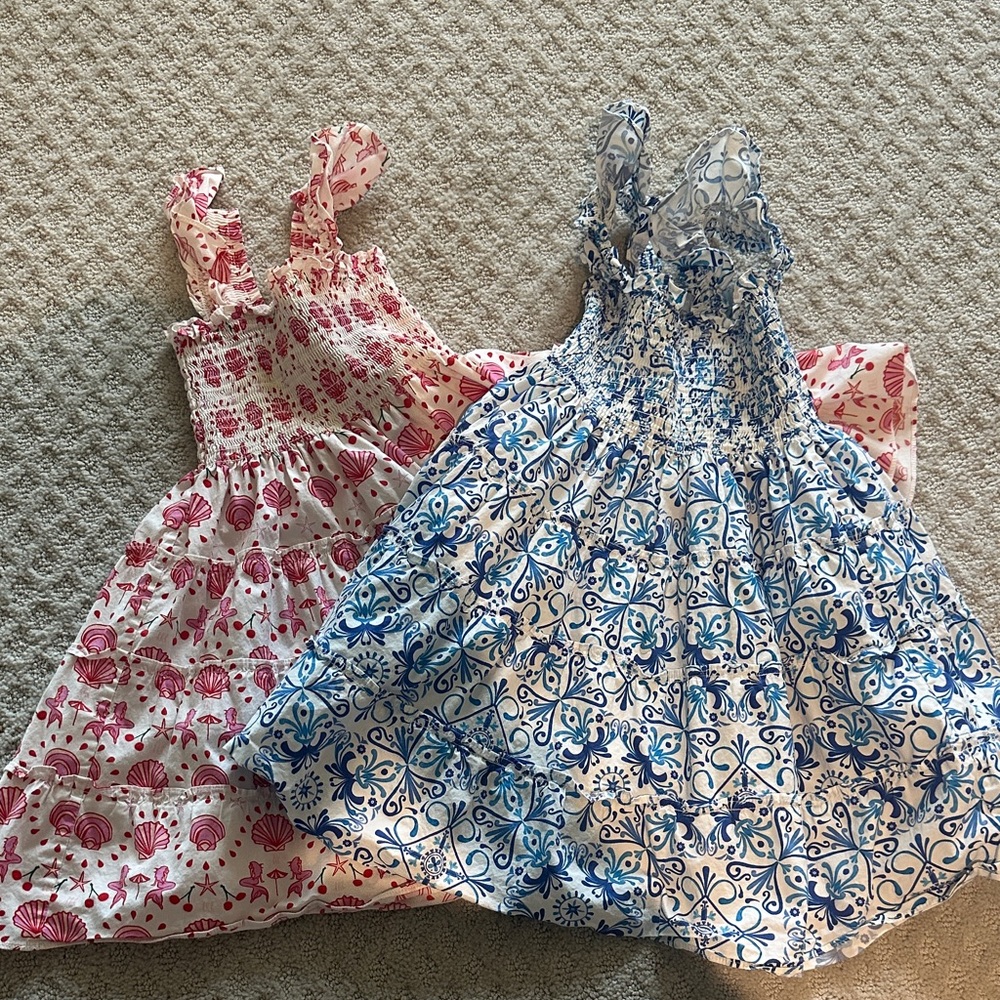 Hill House Kids Dresses in Blue and Pink Floral